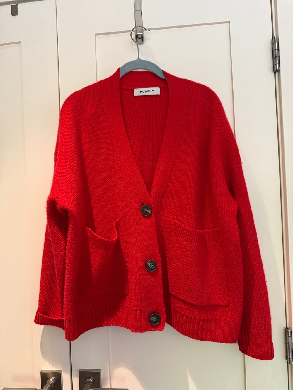Cashmere & wool Red V-Neck Button Cardigan Sweater